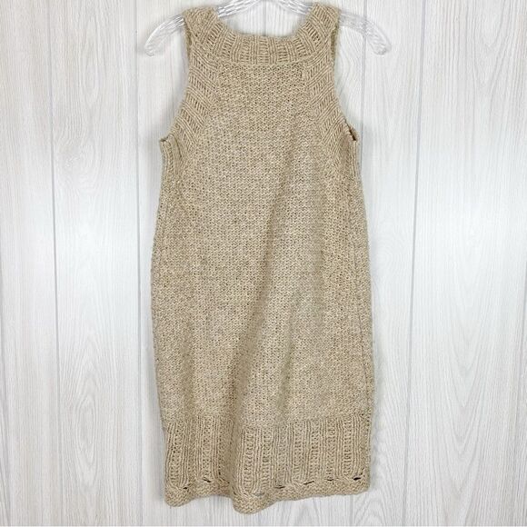 Free People | Tan Napoli Knit Duster Sweater Vest Cardigan Size Medium - Picture 2 of 10